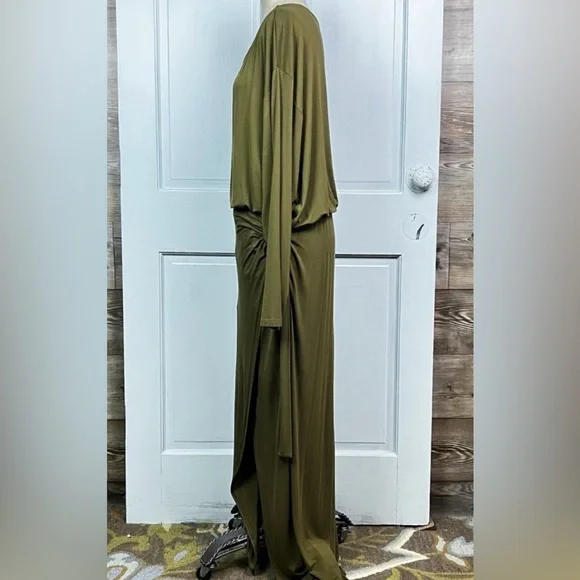 Free People Alyssa Long Sleeve Wrap Dress in Olive size XL - Picture 7 of 13